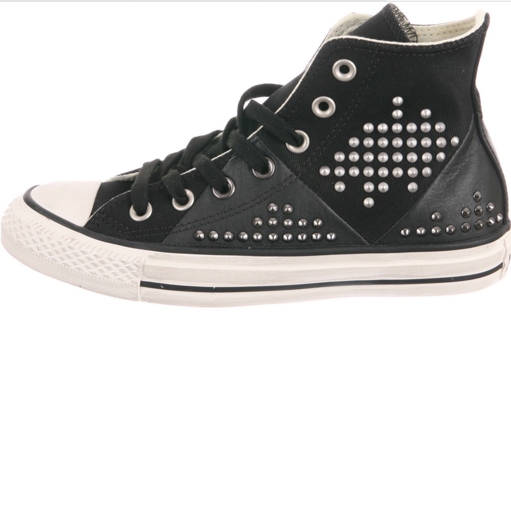 Black/White Taylor Leather High Top Boots/Booties